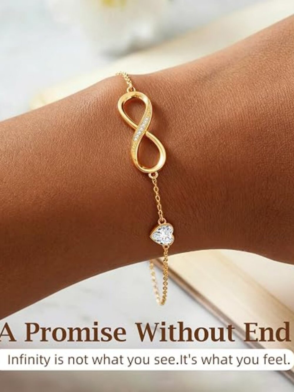 CDE Birthstone Infinity Bracelet 14K Gold Plated Jewelry Gift for Women